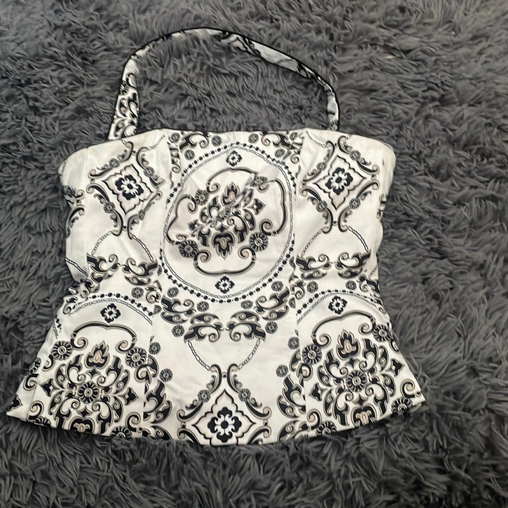 Corset black and white top